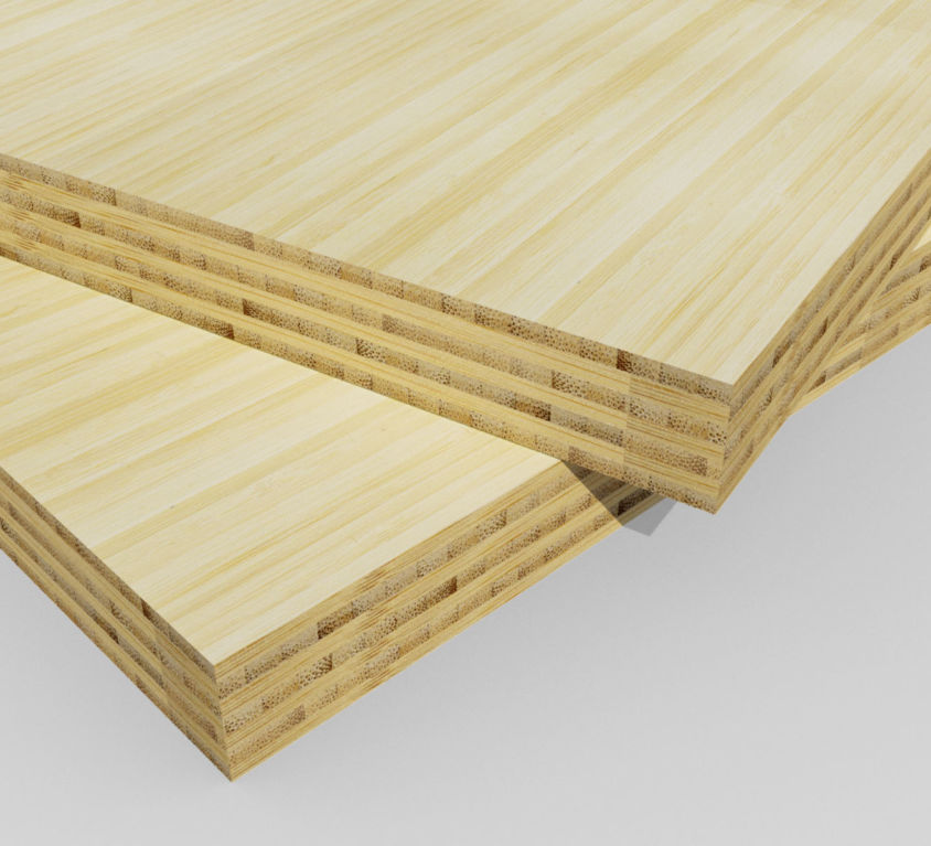 Bamboe plaat 30 mm side-pressed 7 laags naturel 400 x 62 cm