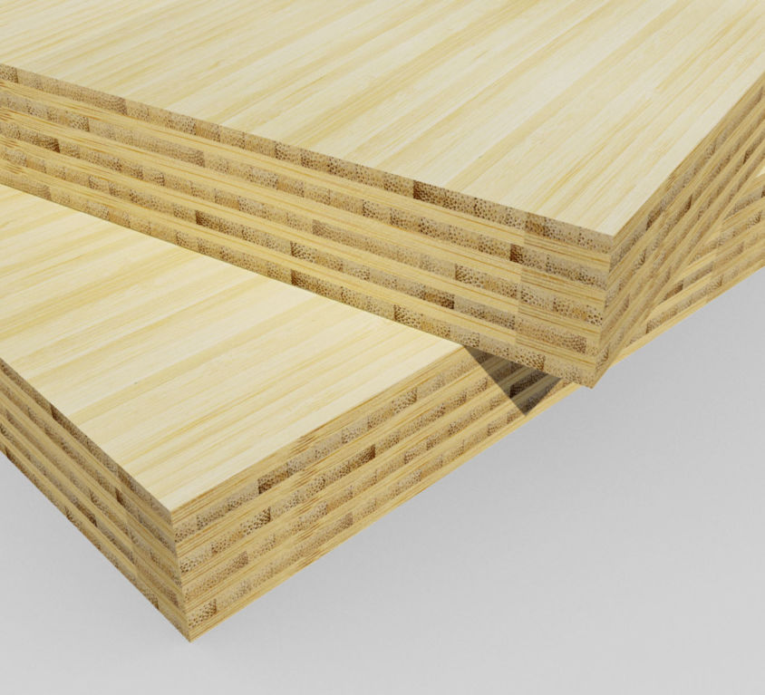 Bamboe plaat 40 mm side-pressed 9 laags naturel 400 x 62 cm