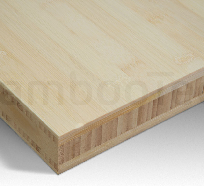 Bamboe plaat 40 mm plain-pressed 5 laags naturel 244 x 122 cm